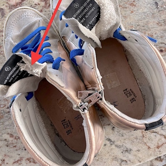 GGDB ★ LIKE NEW ★ Golden Goose Star Slide Sneaker Pink Laminate Metallic Leather - Picture 14 of 16